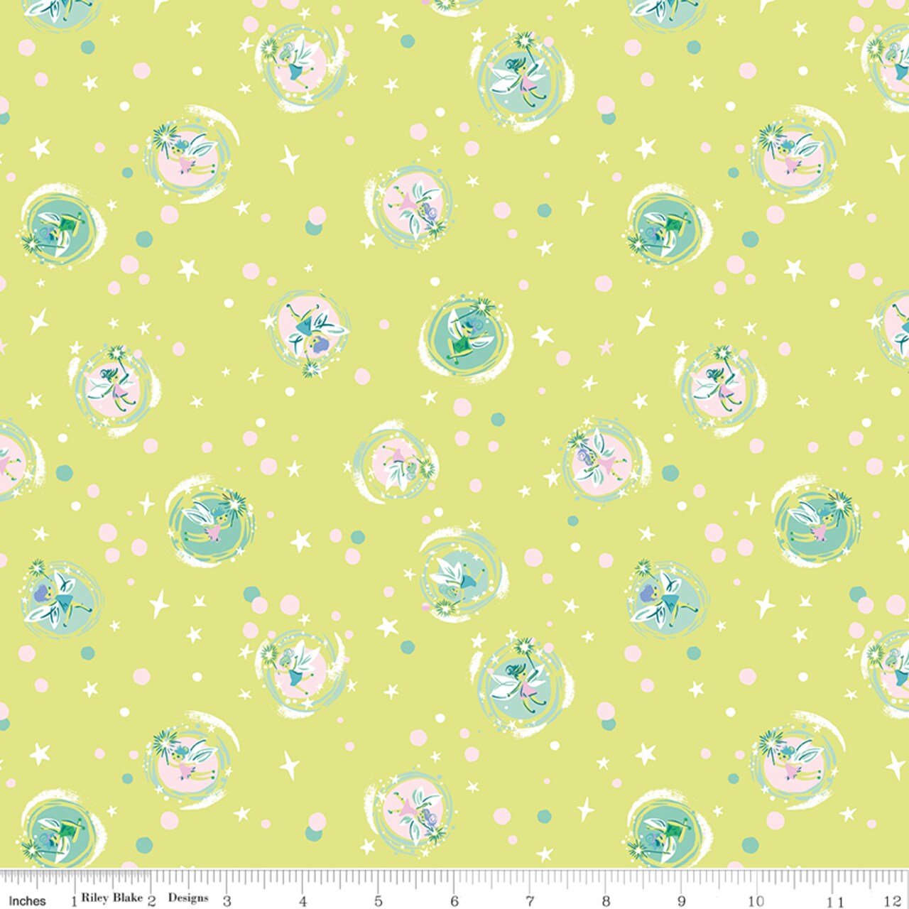 Tink in Lemongrass (c15904-lemongrass) | Forever Neverland | Jill Howarth | Riley Blake